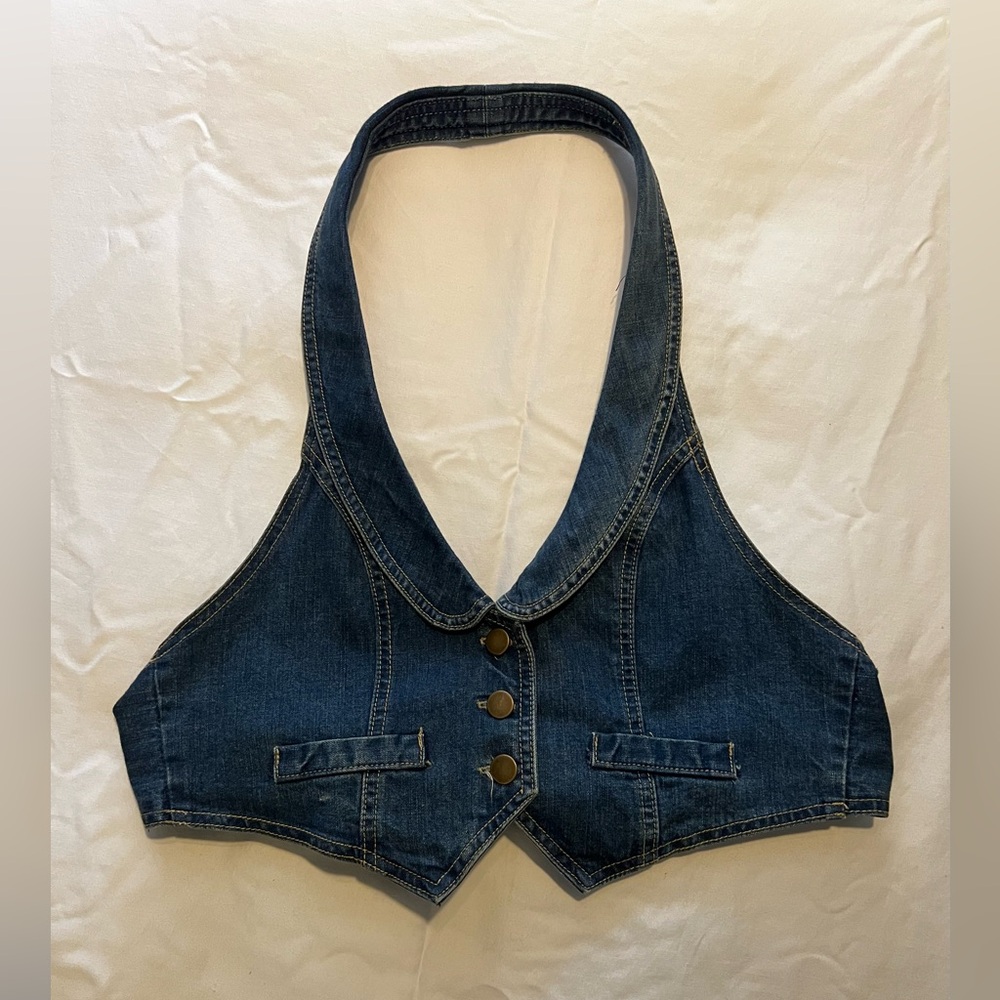 Fresh Brewed Women’s Denim Halter Vest
